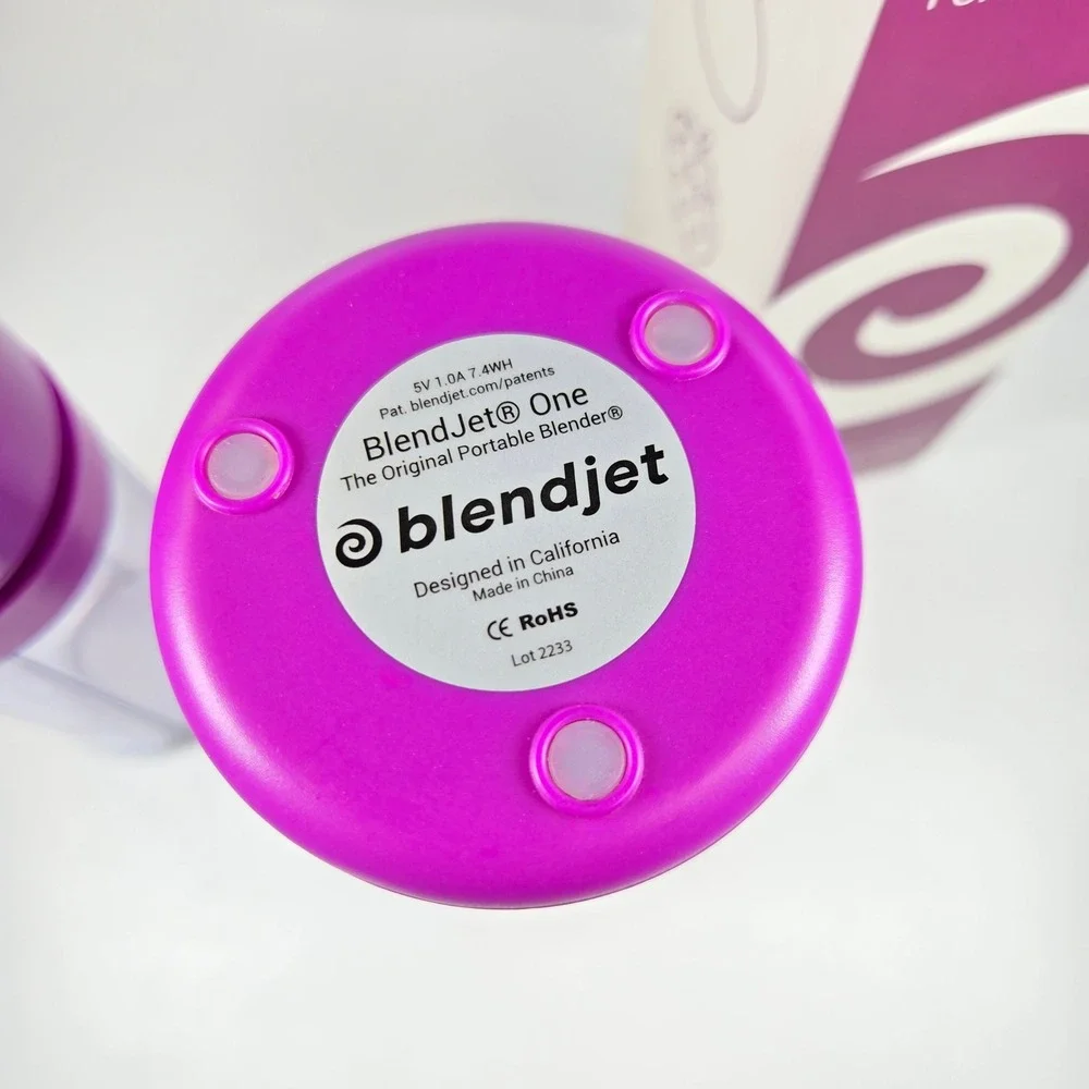 BlendJet One Original Portable Blender Purple USB Rechargeable with Extra Jar